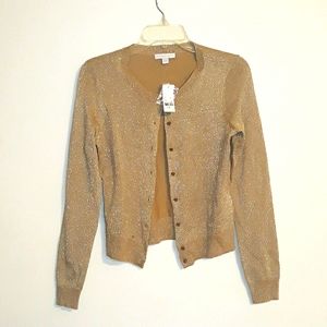 New York & Company Gold shimmer Cardigan